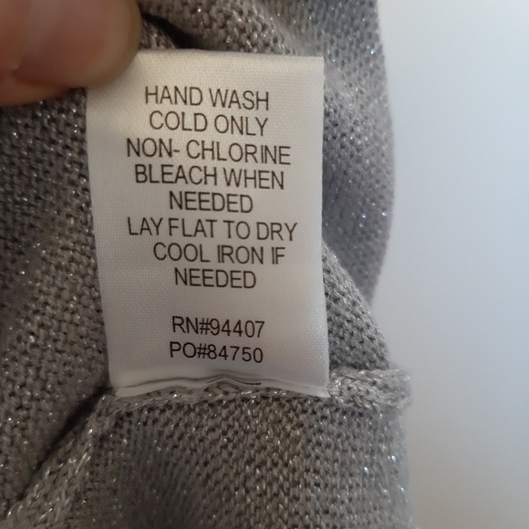 Samantha Brown Silver Metallic Knit Sweater - Picture 6 of 8